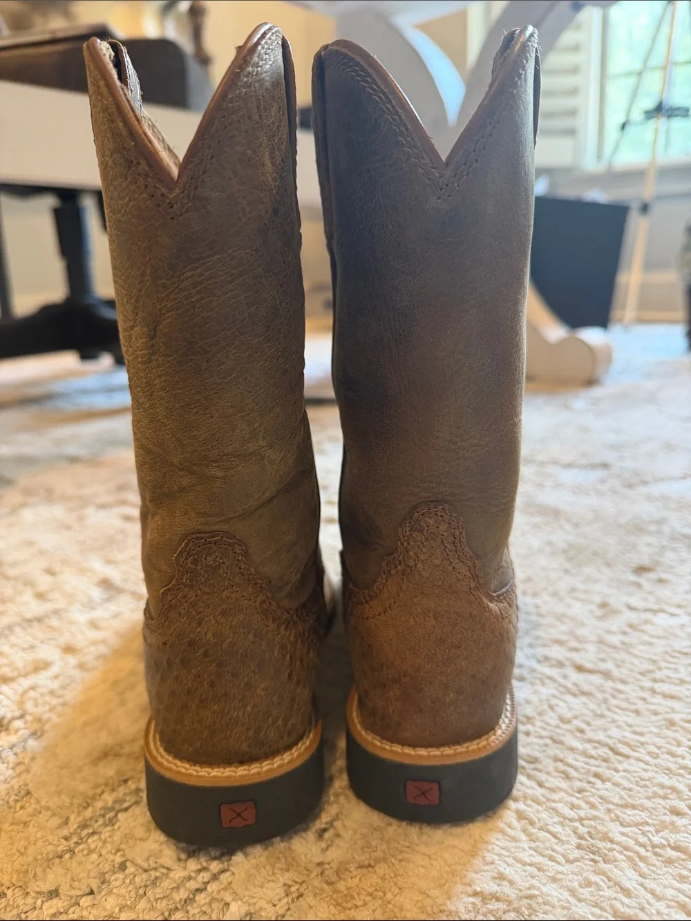 Twisted X Brown Kids Western Cowboy Boots with Longhorn Motif